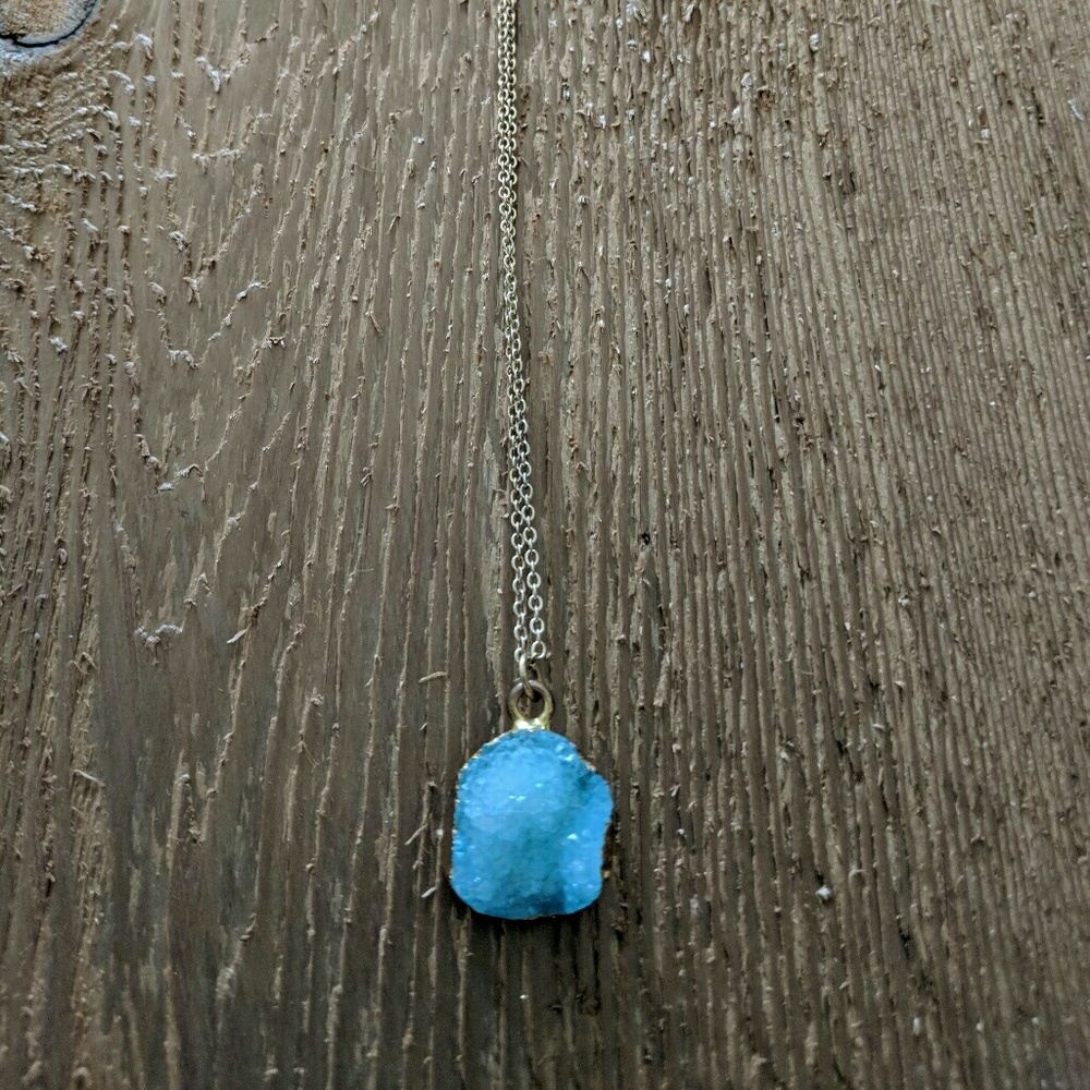Blue geode necklace